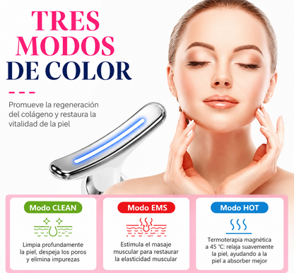 Masajeador Facial de 3 Luces LED
