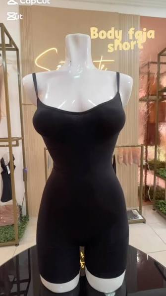 FAJA TEJIDA PIERNA CORTA CON TIRAS S